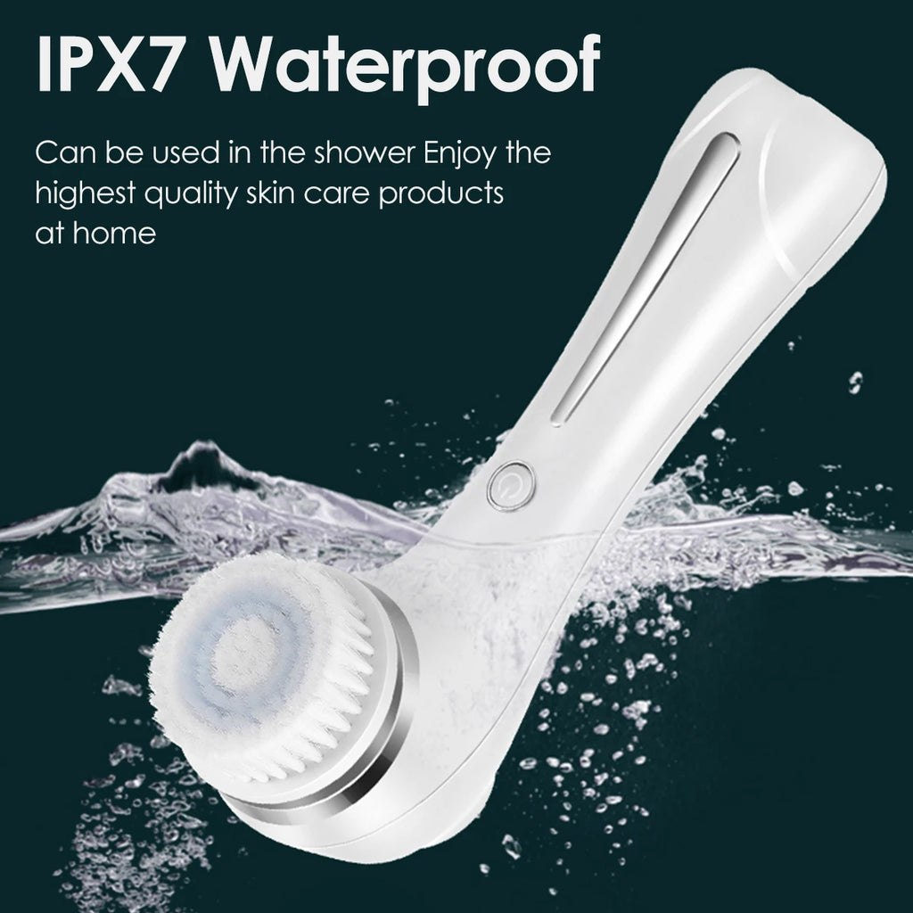 LumaSkin™ Facial Cleansing Brush with 5 Interchangeable Brush Head IPX7