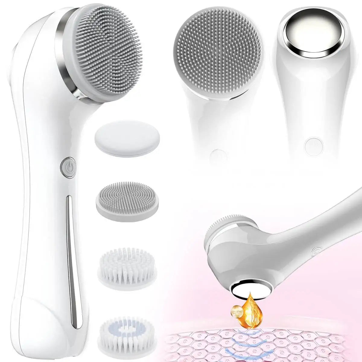LumaSkin™ Facial Cleansing Brush with 5 Interchangeable Brush Head IPX7