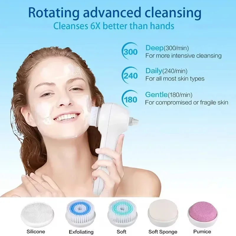 5 in 1 LumaSkin™ Electric Facial Cleansing Brush Blackhead Remover Vacuum