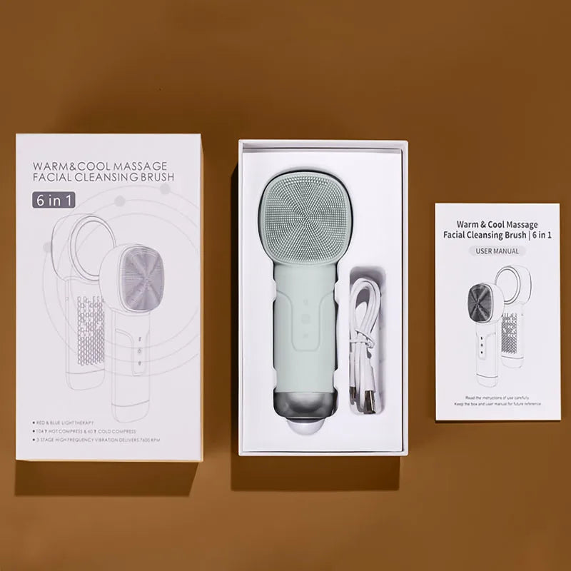 6 in 1 LumaSkin™ Sonic Facial Cleansing Brush with Thermal Function