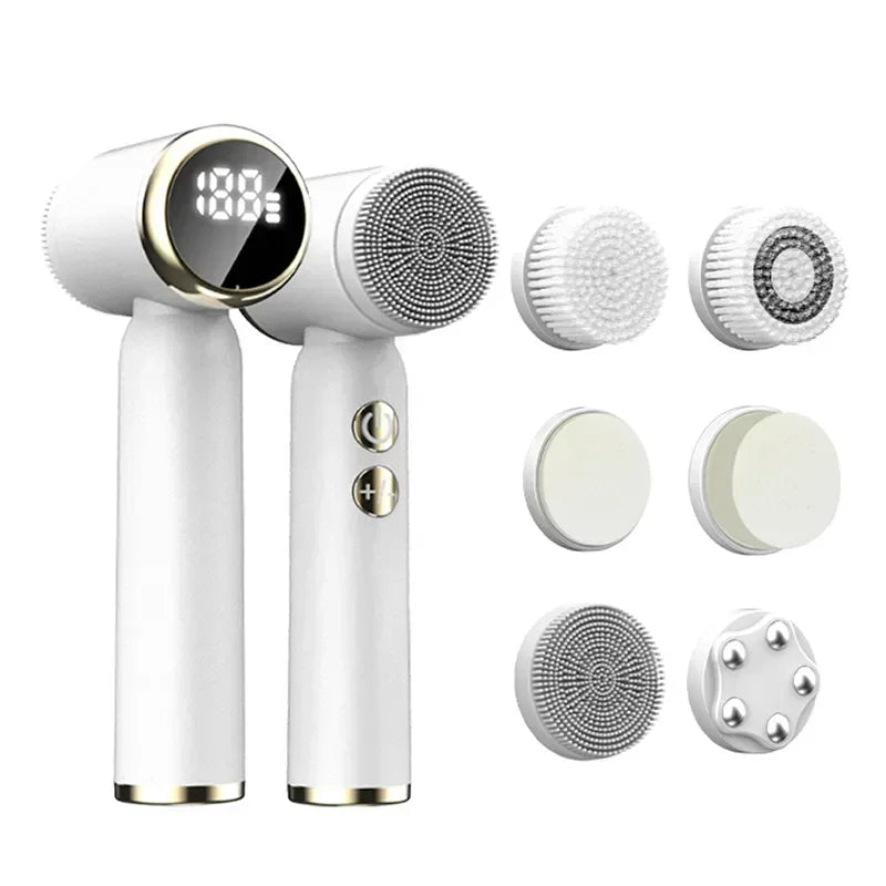 LumaSkin™ IPX6 Waterproof Electric Cleansing Brush 6 In1 Sonic Rotating